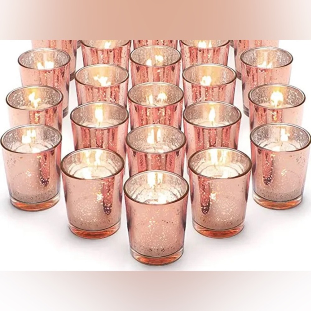 18 - Rose Gold Bougie Votives David Tutera